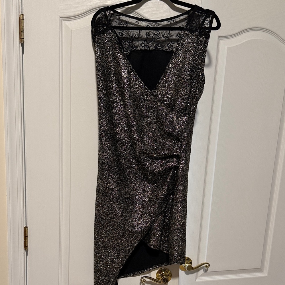 Venus Elegant Black and Silver Women's Dress
